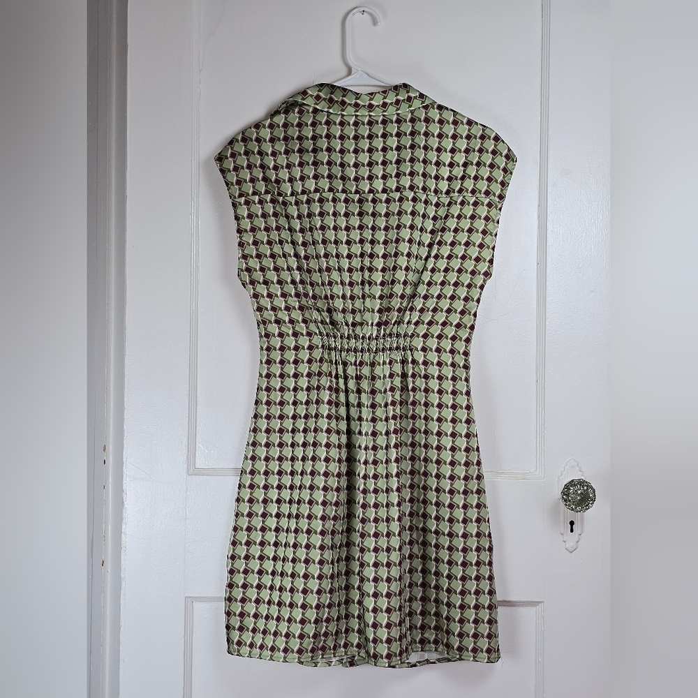 MNG Green and Purple Mini Shirt Dress XS - Picture 6 of 11